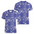 Blue Palaka Japanese Patterns Women V-Neck T-Shirt Koi Fish Asanoha Sakura Patchwork Stylized - Polynesian Pride