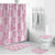Pink Palaka Japanese Patterns Bathroom Set Koi Fish Asanoha Sakura Patchwork Stylized - Polynesian Pride