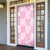 Pink Palaka Japanese Patterns Door Cover Koi Fish Asanoha Sakura Patchwork Stylized - Polynesian Pride