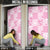 Pink Palaka Japanese Patterns Door Cover Koi Fish Asanoha Sakura Patchwork Stylized - Polynesian Pride