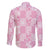 Pink Palaka Japanese Patterns Family Matching Long Sleeve Bodycon Dress and Hawaiian Shirt Koi Fish Asanoha Sakura Patchwork Stylized - Polynesian Pride
