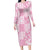 Pink Palaka Japanese Patterns Family Matching Long Sleeve Bodycon Dress and Hawaiian Shirt Koi Fish Asanoha Sakura Patchwork Stylized - Polynesian Pride