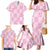 Pink Palaka Japanese Patterns Family Matching Mermaid Dress and Hawaiian Shirt Koi Fish Asanoha Sakura Patchwork Stylized - Polynesian Pride