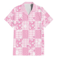 Pink Palaka Japanese Patterns Family Matching Mermaid Dress and Hawaiian Shirt Koi Fish Asanoha Sakura Patchwork Stylized - Polynesian Pride