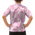 Pink Palaka Japanese Patterns Family Matching Off The Shoulder Long Sleeve Dress and Hawaiian Shirt Koi Fish Asanoha Sakura Patchwork Stylized - Polynesian Pride