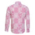 Pink Palaka Japanese Patterns Family Matching Off The Shoulder Long Sleeve Dress and Hawaiian Shirt Koi Fish Asanoha Sakura Patchwork Stylized - Polynesian Pride