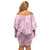 Pink Palaka Japanese Patterns Family Matching Off Shoulder Short Dress and Hawaiian Shirt Koi Fish Asanoha Sakura Patchwork Stylized - Polynesian Pride