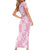 Pink Palaka Japanese Patterns Family Matching Short Sleeve Bodycon Dress and Hawaiian Shirt Koi Fish Asanoha Sakura Patchwork Stylized - Polynesian Pride