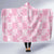 Pink Palaka Japanese Patterns Hooded Blanket Koi Fish Asanoha Sakura Patchwork Stylized - Polynesian Pride