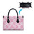 Pink Palaka Japanese Patterns Leather Bag Koi Fish Asanoha Sakura Patchwork Stylized - Polynesian Pride