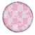 Pink Palaka Japanese Patterns Spare Tire Cover Koi Fish Asanoha Sakura Patchwork Stylized - Polynesian Pride