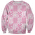 Pink Palaka Japanese Patterns Sweatshirt Koi Fish Asanoha Sakura Patchwork Stylized - Polynesian Pride
