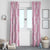 Pink Palaka Japanese Patterns Window Curtain Koi Fish Asanoha Sakura Patchwork Stylized - Polynesian Pride