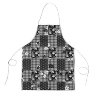 Black Palaka Japanese Patterns Apron Koi Fish Asanoha Sakura Patchwork Stylized - Polynesian Pride