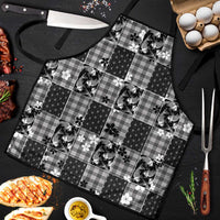 Black Palaka Japanese Patterns Apron Koi Fish Asanoha Sakura Patchwork Stylized - Polynesian Pride