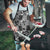 Black Palaka Japanese Patterns Apron Koi Fish Asanoha Sakura Patchwork Stylized - Polynesian Pride
