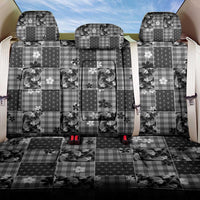 Black Palaka Japanese Patterns Back Car Seat Cover Koi Fish Asanoha Sakura Patchwork Stylized - Polynesian Pride