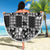 Black Palaka Japanese Patterns Beach Blanket Koi Fish Asanoha Sakura Patchwork Stylized - Polynesian Pride