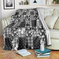 Black Palaka Japanese Patterns Blanket Koi Fish Asanoha Sakura Patchwork Stylized - Polynesian Pride