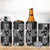 Black Palaka Japanese Patterns 4 in 1 Can Cooler Tumbler Koi Fish Asanoha Sakura Patchwork Stylized - Polynesian Pride