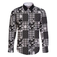 Black Palaka Japanese Patterns Family Matching Mermaid Dress and Hawaiian Shirt Koi Fish Asanoha Sakura Patchwork Stylized - Polynesian Pride