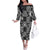 Black Palaka Japanese Patterns Family Matching Off The Shoulder Long Sleeve Dress and Hawaiian Shirt Koi Fish Asanoha Sakura Patchwork Stylized - Polynesian Pride