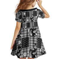 Black Palaka Japanese Patterns Family Matching Off Shoulder Maxi Dress and Hawaiian Shirt Koi Fish Asanoha Sakura Patchwork Stylized - Polynesian Pride