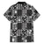 Black Palaka Japanese Patterns Family Matching Off Shoulder Short Dress and Hawaiian Shirt Koi Fish Asanoha Sakura Patchwork Stylized - Polynesian Pride