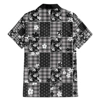 Black Palaka Japanese Patterns Family Matching Puletasi and Hawaiian Shirt Koi Fish Asanoha Sakura Patchwork Stylized - Polynesian Pride