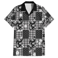 Black Palaka Japanese Patterns Family Matching Short Sleeve Bodycon Dress and Hawaiian Shirt Koi Fish Asanoha Sakura Patchwork Stylized - Polynesian Pride