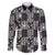 Black Palaka Japanese Patterns Family Matching Short Sleeve Bodycon Dress and Hawaiian Shirt Koi Fish Asanoha Sakura Patchwork Stylized - Polynesian Pride