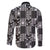 Black Palaka Japanese Patterns Family Matching Short Sleeve Bodycon Dress and Hawaiian Shirt Koi Fish Asanoha Sakura Patchwork Stylized - Polynesian Pride