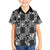 Black Palaka Japanese Patterns Family Matching Short Sleeve Bodycon Dress and Hawaiian Shirt Koi Fish Asanoha Sakura Patchwork Stylized - Polynesian Pride
