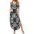 Black Palaka Japanese Patterns Family Matching Summer Maxi Dress and Hawaiian Shirt Koi Fish Asanoha Sakura Patchwork Stylized - Polynesian Pride