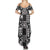 Black Palaka Japanese Patterns Family Matching Summer Maxi Dress and Hawaiian Shirt Koi Fish Asanoha Sakura Patchwork Stylized - Polynesian Pride