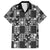 Black Palaka Japanese Patterns Family Matching Tank Maxi Dress and Hawaiian Shirt Koi Fish Asanoha Sakura Patchwork Stylized - Polynesian Pride
