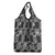 Black Palaka Japanese Patterns Grocery Bag Koi Fish Asanoha Sakura Patchwork Stylized - Polynesian Pride