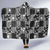Black Palaka Japanese Patterns Hooded Blanket Koi Fish Asanoha Sakura Patchwork Stylized - Polynesian Pride