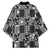 Black Palaka Japanese Patterns Kimono Koi Fish Asanoha Sakura Patchwork Stylized - Polynesian Pride