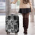 Black Palaka Japanese Patterns Luggage Cover Koi Fish Asanoha Sakura Patchwork Stylized - Polynesian Pride