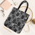Black Palaka Japanese Patterns Tote Bag Koi Fish Asanoha Sakura Patchwork Stylized - Polynesian Pride
