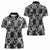 Black Palaka Japanese Patterns Women Polo Shirt Koi Fish Asanoha Sakura Patchwork Stylized - Polynesian Pride