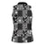 Black Palaka Japanese Patterns Women Sleeveless Polo Shirt Koi Fish Asanoha Sakura Patchwork Stylized - Polynesian Pride
