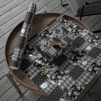 Black Palaka Japanese Patterns Wrapping Paper Koi Fish Asanoha Sakura Patchwork Stylized - Polynesian Pride