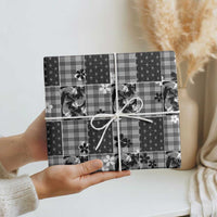 Black Palaka Japanese Patterns Wrapping Paper Koi Fish Asanoha Sakura Patchwork Stylized - Polynesian Pride