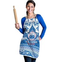 Toa Samoa Rugby Custom Apron Uso aso uma Samoan Pattern Blue - Polynesian Pride