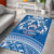 Toa Samoa Rugby Custom Area Rug Uso aso uma Samoan Pattern Blue - Polynesian Pride
