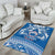 Toa Samoa Rugby Custom Area Rug Uso aso uma Samoan Pattern Blue - Polynesian Pride