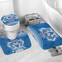 Toa Samoa Rugby Custom Bathroom Set Uso aso uma Samoan Pattern Blue - Polynesian Pride