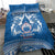 Toa Samoa Rugby Custom Bedding Set Uso aso uma Samoan Pattern Blue - Polynesian Pride